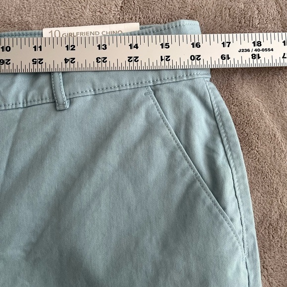 LOFT Blue Girlfriend Chino Pants Scalloped Eyelet Hem Size 10 Summer Beachy NWT - Picture 13 of 15